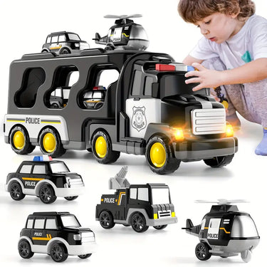 RescueForce Camión | Deja que tu niño pequeño viva misiones de rescate heroicas - Juguete de camión de policía con tecnología de fricción